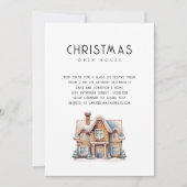 Invitation Fête de Noël de la maison de pain d'épice minimali (Devant)