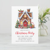 Invitation Fête de Noël de la Maison de pain d'épice moderne (Debout devant)