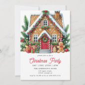 Invitation Fête de Noël de la Maison de pain d'épice moderne (Devant)