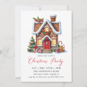 Invitation Fête de Noël de la Maison de pain d'épice moderne (Devant)