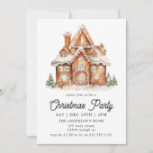 Invitation Fête de Noël de la Maison de pain d'épice moderne (Devant)