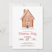 Invitation Fête de Noël de la maison de pain d'épices (Devant)