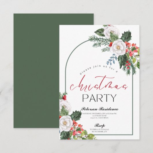 Invitation Fête de Noël de la marine de la pinède de neige mo (Devant / Derrière)