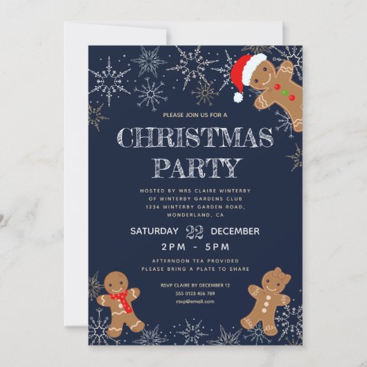 Invitation Fête de Noël de la Marine de Snowflake (Devant)