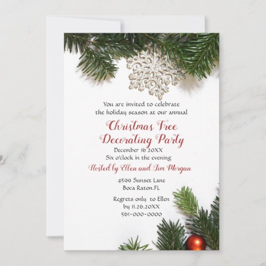 Invitation Fête de Noël de la saison des fêtes (Devant)