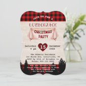 Invitation Fête de Noël de la sériole Rouge Buffalo Bois (Debout devant)