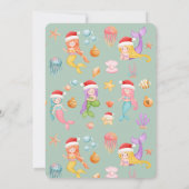 Invitation Fête de Noël de la sirène d'eau (Dos)