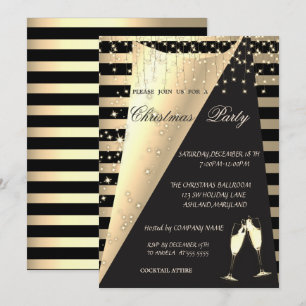 Invitation Fête de Noël de la société Gold Stripes, Stars Lig