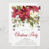 Invitation Fête de Noël de la société Poinsettia (Devant / Derrière)