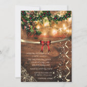 Invitation Fête de Noël de la société Red Bow, Rustic, Gold (Devant)