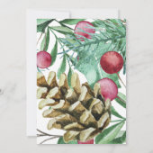 Invitation Fête De Noël De La Verdure Et Des Berries (Dos)