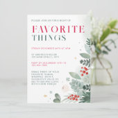 Invitation Fête de Noël de la verdure Foliage (Debout devant)