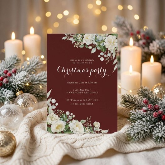 Invitation Fête de Noël de la verdure hivernale