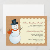 Invitation Fête de Noël de l'amical bonhomme de neige du nord (Devant / Derrière)