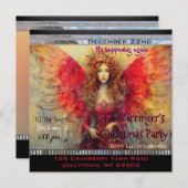 Invitation Fête de Noël de l'Ange de Neige (Devant / Derrière)