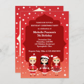 Invitation Fête de Noël de l'anniversaire des enfants (Devant / Derrière)