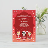 Invitation Fête de Noël de l'anniversaire des enfants (Debout devant)