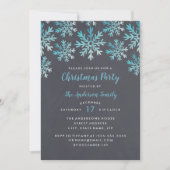 Invitation Fête de Noël de l'aquarelle bleue (Devant)