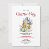 Invitation Fête de Noël de l'aquarelle et de Baubles (Devant)