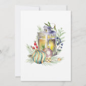 Invitation Fête de Noël de l'aquarelle et de Baubles (Dos)