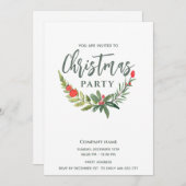 Invitation Fête de Noël de l'Aquarelle moderne (Devant / Derrière)