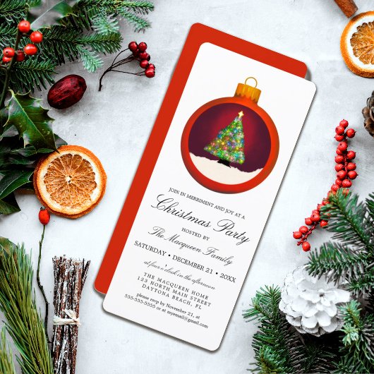 Invitation Fête de Noël de l'arbre aux lumières vives