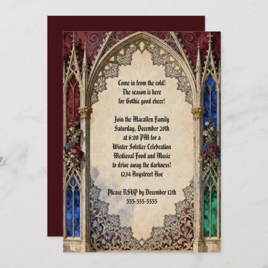 Invitation Fête de Noël de l'Arc gothique (Devant / Derrière)