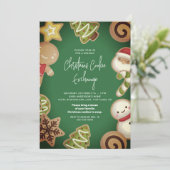 Invitation Fête de Noël de l'échange de biscuits congelés (Debout devant)