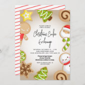 Invitation Fête de Noël de l'échange de biscuits congelés (Devant / Derrière)
