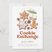 Invitation Fête de Noël de l'échange de biscuits moderne (Devant)