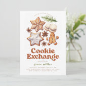 Invitation Fête de Noël de l'échange de biscuits moderne (Debout devant)
