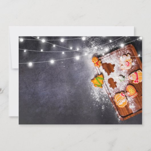 Invitation Fête de Noël de l'échange de biscuits rustique (Dos)