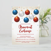 Invitation Fête de Noël de l'échange d'ornement (Debout devant)