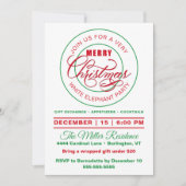 Invitation Fête de Noël de l'éléphant blanc très joyeux (Devant)