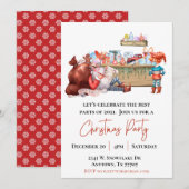Invitation Fête de Noël de l'elfe du Père Noël Covid  (Devant / Derrière)