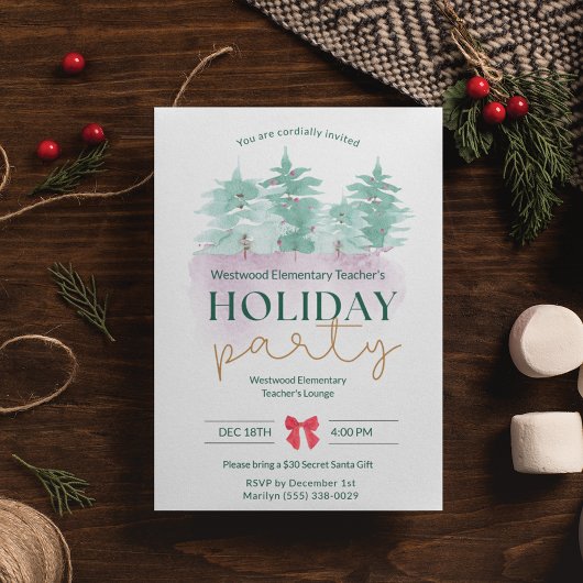 Invitation Fête de Noël de l'enseignant de l'école primaire