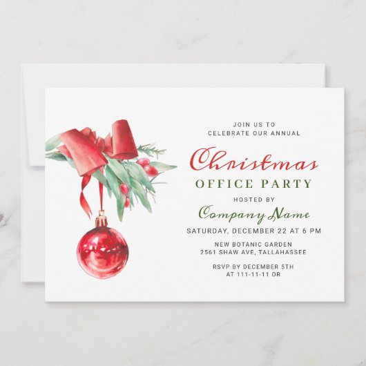 Invitation Fête de Noël de l'entreprise (Devant)