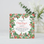 Invitation Fête de Noël de l'entreprise Aquarelle Floral (Debout devant)