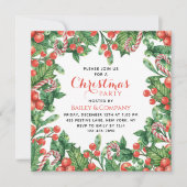 Invitation Fête de Noël de l'entreprise Aquarelle Floral (Devant)