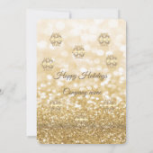 Invitation fête de Noël de l'entreprise au scintillement d'or (Dos)