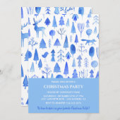 Invitation Fête de Noël de l'entreprise Belle aquarelle (Devant / Derrière)