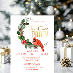 Invitation Fête de Noël de l'entreprise Cardinal Rouge