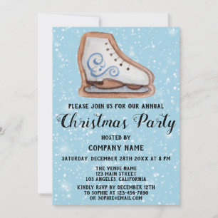 Invitation Fête de Noël de l'entreprise Cookie Blue Snow