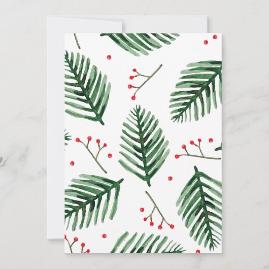 Invitation Fête de Noël de l'entreprise Élégant À feuillage p (Dos)