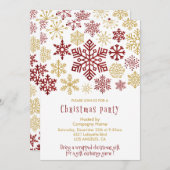 Invitation Fête de Noël de l'entreprise Élégants flocons de n (Devant / Derrière)