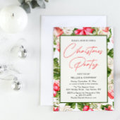 Invitation Fête de Noël de l'entreprise Floral Aquarelle