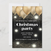 Invitation Fête de Noël de l'entreprise Gold/Black (Devant)