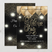 Invitation Fête de Noël de l'entreprise Gold/Black (Devant / Derrière)