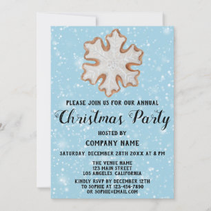 Invitation Fête de Noël de l'entreprise Star Blue Snow