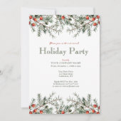 Invitation Fête de Noël de l'entreprise Vintage verdure (Devant)